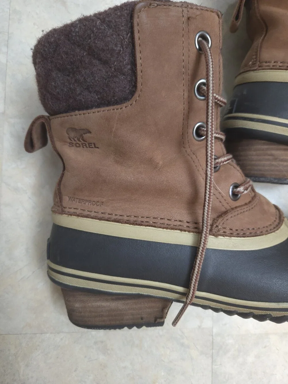 Sorel Women's Slimpack Lace II NL2348 Mid Calf Winter Snow Boots Brown